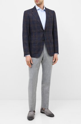Мужские кожаные лоферы SANTONI серого цвета по цене 79950 руб., арт. MCNC17210LA3SGTHG36 | Фото 2 Мужские кожаные лоферы SANTONI серого цвета, арт. MCNC17210LA3SGTHG36 | Фото 2