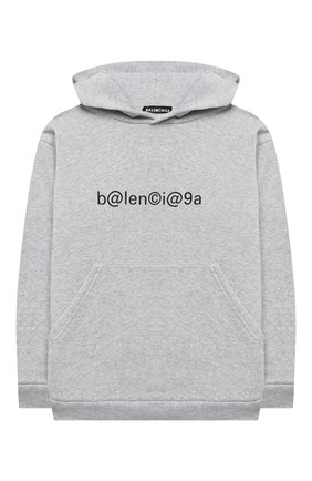 Детский хлопковое худи BALENCIAGA серого цвета по цене 19100 руб., арт. 558143/TIV91 | Фото 1 Детский хлопковое худи BALENCIAGA серого цвета, арт. 558143/TIV91 | Фото 1