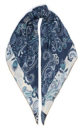 Женский платок из кашемира и шелка LORO PIANA синего цвета по цене 85750 руб., арт. FAL3543 | Фото 1 Женский платок из кашемира и шелка LORO PIANA синего цвета, арт. FAL3543 | Фото 1