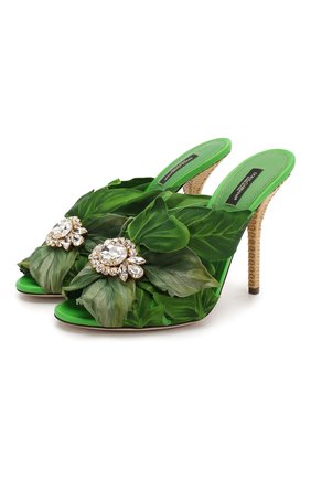 Женские кожаные мюли keira DOLCE & GABBANA зеленого цвета по цене 152000 руб., арт. CR1017/AW089 | Фото 1 Женские кожаные мюли keira DOLCE & GABBANA зеленого цвета, арт. CR1017/AW089 | Фото 1 (Материал внутренний: Натуральная кожа; Подошва: Плоская; Каблук тип: Шпилька; Каблук высота: Высокий)