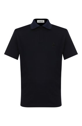 Мужское хлопковое поло LANVIN темно-синего цвета по цене 31400 руб., арт. RM-JE0018-JG01-A20 | Фото 1 Мужское хлопковое поло LANVIN темно-синего цвета, арт. RM-JE0018-JG01-A20 | Фото 1
