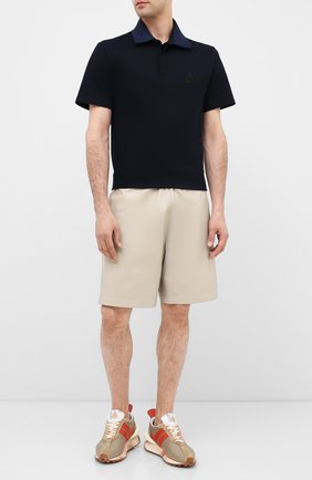 Мужское хлопковое поло LANVIN темно-синего цвета по цене 31400 руб., арт. RM-JE0018-JG01-A20 | Фото 2 Мужское хлопковое поло LANVIN темно-синего цвета, арт. RM-JE0018-JG01-A20 | Фото 2