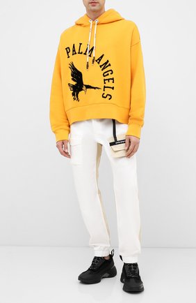 Мужской хлопковое худи PALM ANGELS желтого цвета по цене 39950 руб., арт. PMBB058E20FLE0092210 | Фото 2 Мужской хлопковое худи PALM ANGELS желтого цвета, арт. PMBB058E20FLE0092210 | Фото 2