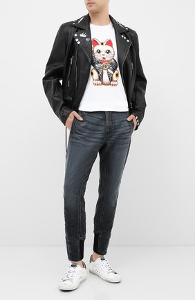 Мужская хлопковая футболка DOM REBEL белого цвета по цене 9740 руб., арт. LUCKY/T-SHIRT | Фото 2 Мужская хлопковая футболка DOM REBEL белого цвета, арт. LUCKY/T-SHIRT | Фото 2