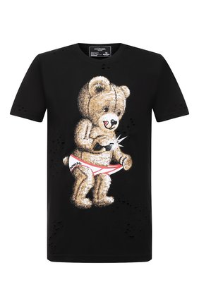 Мужская хлопковая футболка DOMREBEL черного цвета по цене 14500 руб., арт. SNAP/T-SHIRT/H0LES | Фото 1 Мужская хлопковая футболка DOMREBEL черного цвета, арт. SNAP/T-SHIRT/H0LES | Фото 1