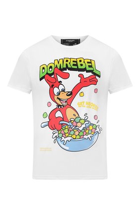 Мужская хлопковая футболка DOM REBEL белого цвета по цене 9740 руб., арт. CEREAL/T-SHIRT | Фото 1 Мужская хлопковая футболка DOM REBEL белого цвета, арт. CEREAL/T-SHIRT | Фото 1
