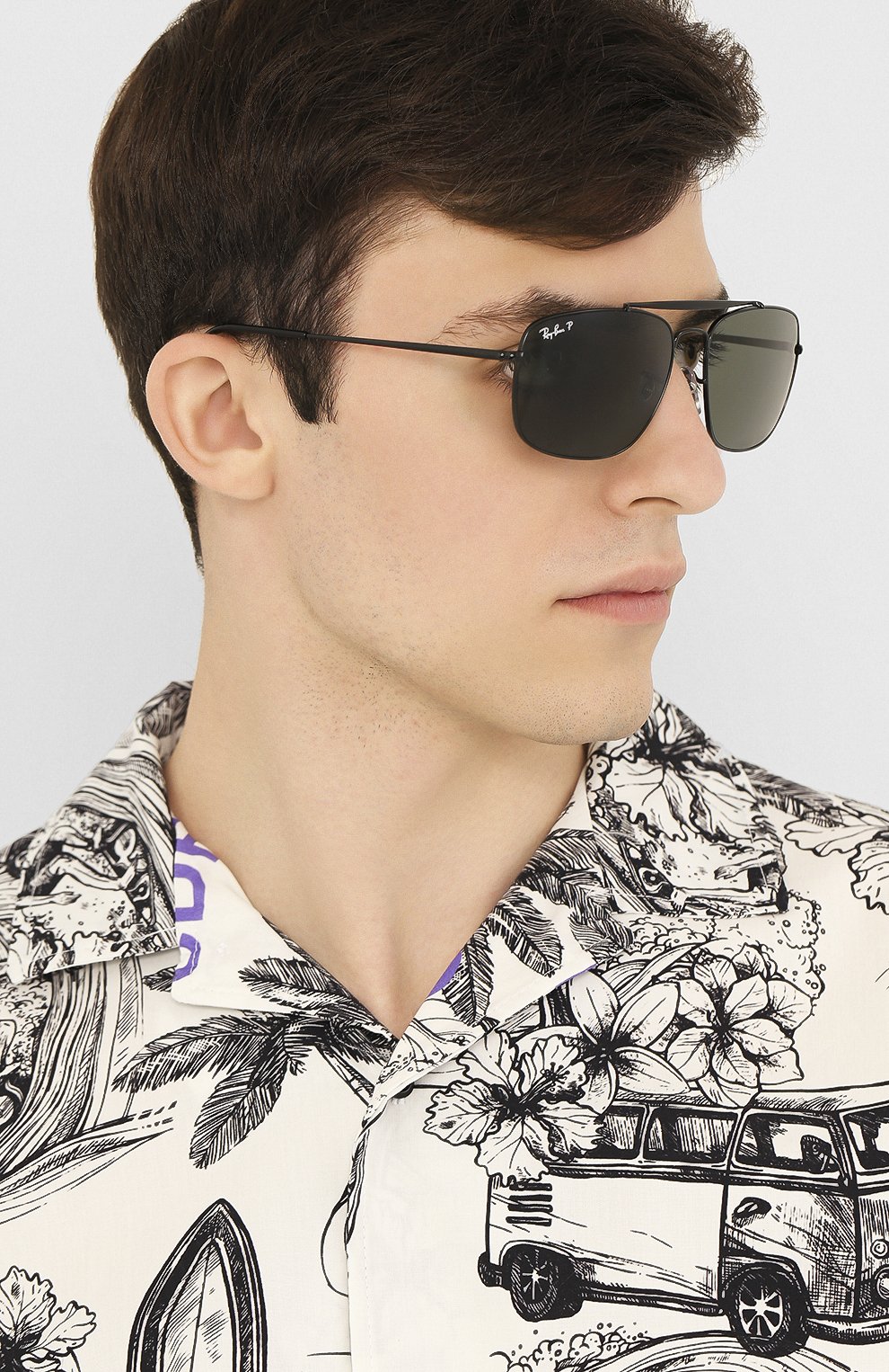 Мужские солнцезащитные очки RAY-BAN черного цвета, арт. 3560-002/58 | Фото 2 (Тип очков: С/з; Очки форма: Прямоугольные; Оптика Гендер: оптика-мужское)