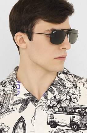 Мужские солнцезащитные очки RAY-BAN черного цвета по цене 16600 руб., арт. 3560-002/58 | Фото 2 Мужские солнцезащитные очки RAY-BAN черного цвета, арт. 3560-002/58 | Фото 2 (Тип очков: С/з; Очки форма: Прямоугольные; Оптика Гендер: оптика-мужское)