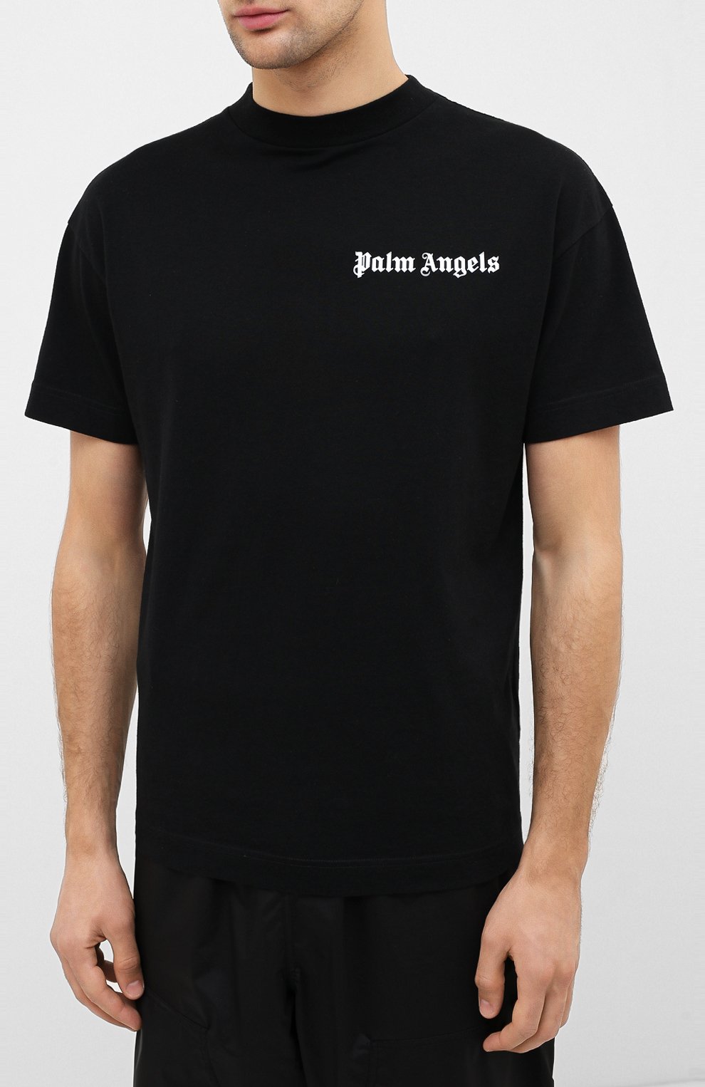 Мужская комплект из двух футболок PALM ANGELS черно-белого цвета, арт. PMAA055E20JER0011001 | Фото 3 (Рукава: Короткие; Длина (для топов): Стандартные; Стили: Гранж; Принт: С принтом; Мужское Кросс-КТ: Футболка-одежда; Материал внешний: Хлопок)