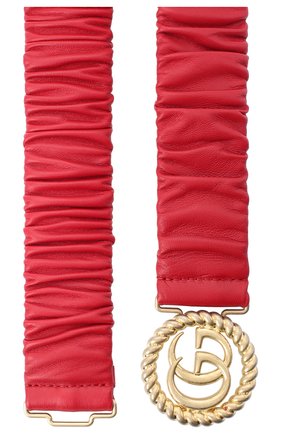 Женский кожаный пояс GUCCI красного цвета по цене 52750 руб., арт. 602074/B340G | Фото 2 Женский кожаный пояс GUCCI красного цвета, арт. 602074/B340G | Фото 2
