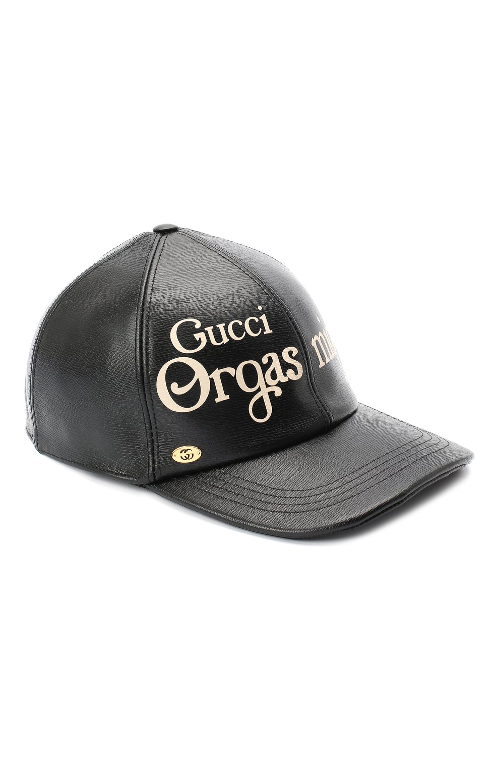 Мужской кожаная бейсболка GUCCI черного цвета, арт. 615903/3HK24 | Фото 1