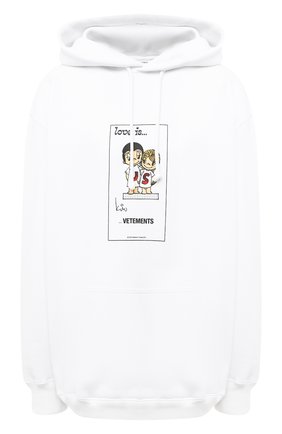 Женская хлопковое худи VETEMENTS белого цвета по цене 61750 руб., арт. UAH21TR687 1600/W | Фото 1 Женская хлопковое худи VETEMENTS белого цвета, арт. UAH21TR687 1600/W | Фото 1