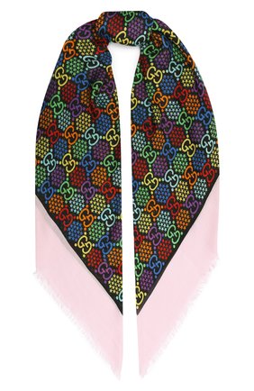 Женская шаль GUCCI розового цвета по цене 32200 руб., арт. 610322/3G865 | Фото 1 Женская шаль GUCCI розового цвета, арт. 610322/3G865 | Фото 1