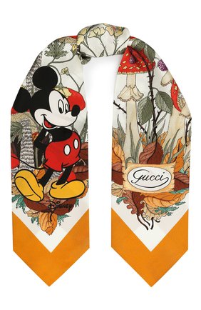 Женский шелковый платок disney x gucci GUCCI оранжевого цвета по цене 13450 руб., арт. 609320/3G001 | Фото 1 Женский шелковый платок disney x gucci GUCCI оранжевого цвета, арт. 609320/3G001 | Фото 1