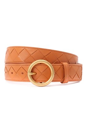 Женский кожаный ремень BOTTEGA VENETA оранжевого цвета по цене 39200 руб., арт. 608559/VCPP5 | Фото 1 Женский кожаный ремень BOTTEGA VENETA оранжевого цвета, арт. 608559/VCPP5 | Фото 1 (Материал: Кожа)