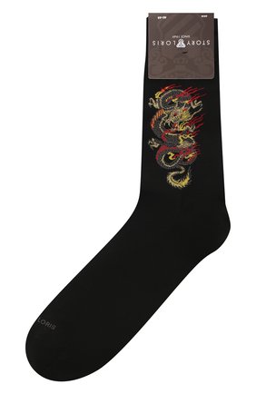 Мужские хлопковые носки STORY LORIS черного цвета, арт. 5989 | Фото 1 (Материал внешний: Хлопок; Кросс-КТ: бельё)