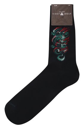 Мужские хлопковые носки STORY LORIS темно-синего цвета, арт. 5989 | Фото 1 (Материал внешний: Хлопок; Кросс-КТ: бельё)