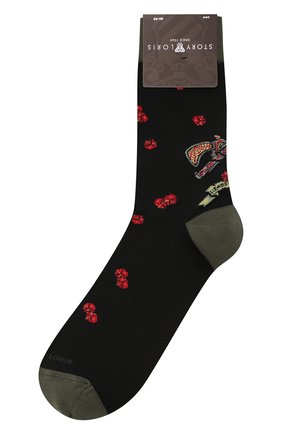 Мужские хлопковые носки STORY LORIS черного цвета, арт. 5943 | Фото 1 (Материал внешний: Хлопок; Кросс-КТ: бельё)