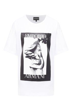 Женская хлопковая футболка EMPORIO ARMANI белого цвета по цене 12900 руб., арт. 6H2T7L/2J30Z | Фото 1 Женская хлопковая футболка EMPORIO ARMANI белого цвета, арт. 6H2T7L/2J30Z | Фото 1