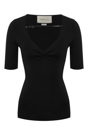 Женская топ из вискозы GUCCI черного цвета по цене 72400 руб., арт. 623600/XKBBB | Фото 1 Женская топ из вискозы GUCCI черного цвета, арт. 623600/XKBBB | Фото 1
