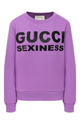 Женская хлопковый свитшот GUCCI фиолетового цвета по цене 67300 руб., арт. 623450/XJCLC | Фото 1 Женская хлопковый свитшот GUCCI фиолетового цвета, арт. 623450/XJCLC | Фото 1