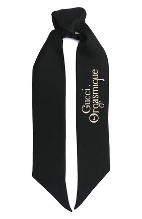 Женский шелковый платок orgasmique GUCCI черного цвета по цене 11700 руб., арт. 623145/3G001 | Фото 1 Женский шелковый платок orgasmique GUCCI черного цвета, арт. 623145/3G001 | Фото 1