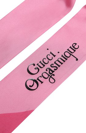 Женский шелковый платок orgasmique GUCCI розового цвета по цене 11700 руб., арт. 623145/3G001 | Фото 2 Женский шелковый платок orgasmique GUCCI розового цвета, арт. 623145/3G001 | Фото 2