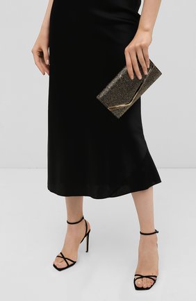 Женский клатч emmie JIMMY CHOO золотого цвета по цене 44350 руб., арт. EMMIE/ZQF | Фото 2 Женский клатч emmie JIMMY CHOO золотого цвета, арт. EMMIE/ZQF | Фото 2