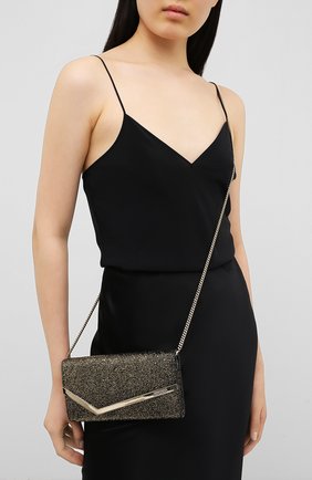 Женский клатч emmie JIMMY CHOO золотого цвета по цене 44350 руб., арт. EMMIE/ZQF | Фото 5 Женский клатч emmie JIMMY CHOO золотого цвета, арт. EMMIE/ZQF | Фото 5