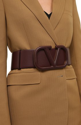 Женский кожаный ремень  VALENTINO бордового цвета, арт. UW2T0S10/YEE | Фото 2