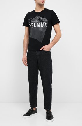Мужская хлопковая футболка HELMUT LANG черного цвета по цене 19950 руб., арт. K05DM514 | Фото 2 Мужская хлопковая футболка HELMUT LANG черного цвета, арт. K05DM514 | Фото 2