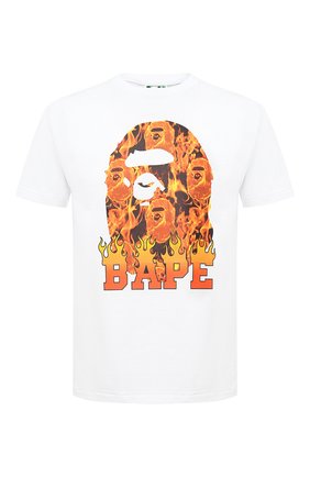 Мужская хлопковая футболка BAPE белого цвета по цене 7455 руб., арт. 1G30110075 | Фото 1 Мужская хлопковая футболка BAPE белого цвета, арт. 1G30110075 | Фото 1