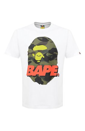 Мужская хлопковая футболка BAPE белого цвета по цене 7695 руб., арт. 1F20110096 | Фото 1 Мужская хлопковая футболка BAPE белого цвета, арт. 1F20110096 | Фото 1