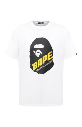 Мужская хлопковая футболка BAPE белого цвета по цене 8280 руб., арт. 1F20109088 | Фото 1 Мужская хлопковая футболка BAPE белого цвета, арт. 1F20109088 | Фото 1