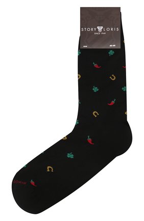 Мужские хлопковые носки STORY LORIS черного цвета, арт. 5347 | Фото 1 (Материал внешний: Хлопок; Кросс-КТ: бельё)