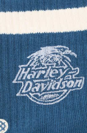 Женские хлопковые носки HARLEY-DAVIDSON голубого цвета по цене 2060 руб., арт. HARLEY DAVIDSON 4 (FW18) | Фото 2 Женские хлопковые носки HARLEY-DAVIDSON голубого цвета, арт. HARLEY DAVIDSON 4 (FW18) | Фото 2