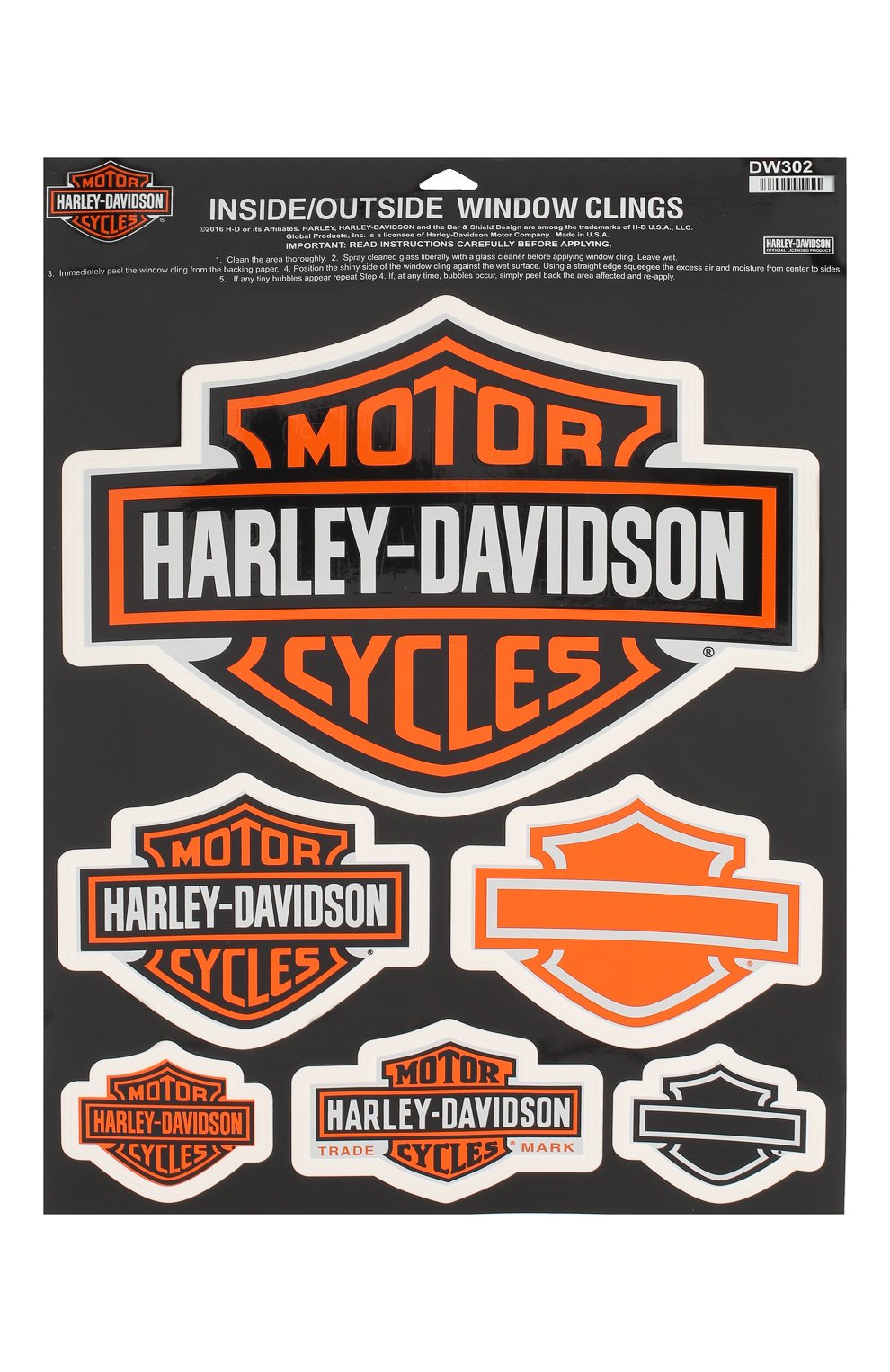 Мужская наклейка HARLEY-DAVIDSON оранжевого цвета, арт. DW302 | Фото 1 (Материал: Синтетический материал; Кросс-КТ: другое)