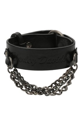 Мужской кожаный браслет HARLEY-DAVIDSON черного цвета по цене 7820 руб., арт. HDWCU11072 - BLK | Фото 1 Мужской кожаный браслет HARLEY-DAVIDSON черного цвета, арт. HDWCU11072 - BLK | Фото 1