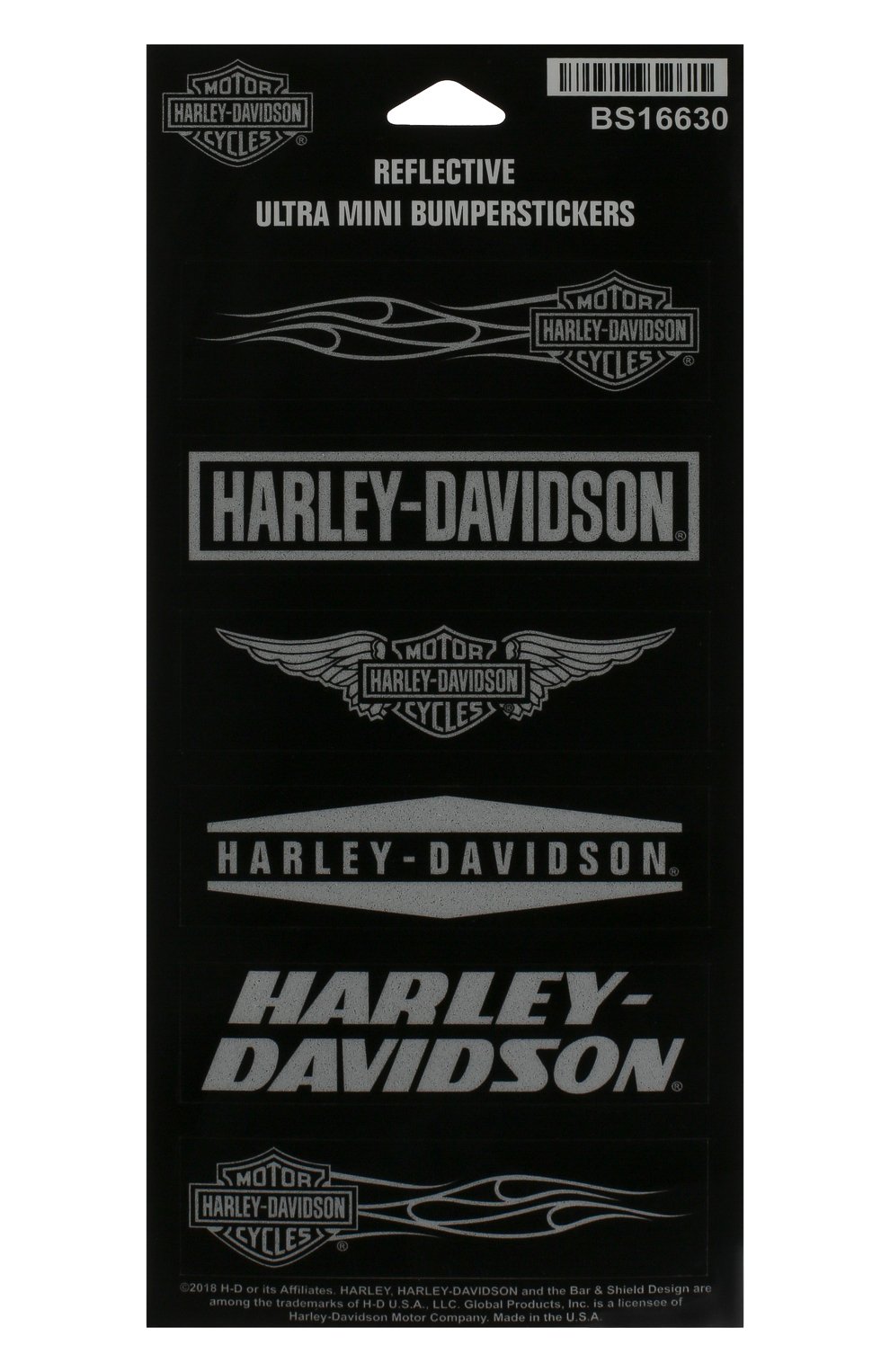 Мужская набор из шести наклеек HARLEY-DAVIDSON черного цвета, арт. BS16630 | Фото 1 (Материал: Синтетический материал; Кросс-КТ: другое)