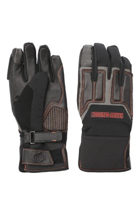Мужские комбинированные перчатки genuine motorclothes HARLEY-DAVIDSON черного цвета, арт. 98118-20VM | Фото 2 (Материал: Текстиль; Кросс-КТ: Спорт)