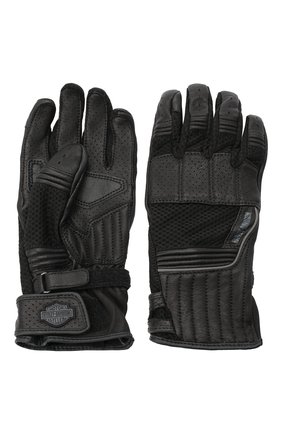 Мужские комбинированные перчатки genuine motorclothes HARLEY-DAVIDSON черного цвета, арт. 98153-20VM | Фото 2 (Материал: Текстиль; Кросс-КТ: Спорт)