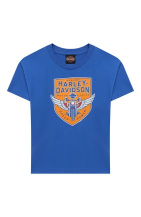 Детская хлопковая футболка HARLEY-DAVIDSON синего цвета по цене 2780 руб., арт. 30297496 | Фото 1 Детская хлопковая футболка HARLEY-DAVIDSON синего цвета, арт. 30297496 | Фото 1
