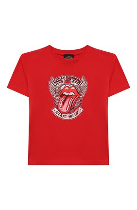 Детская хлопковая футболка HARLEY-DAVIDSON красного цвета по цене 3590 руб., арт. 30298899 | Фото 1 Детская хлопковая футболка HARLEY-DAVIDSON красного цвета, арт. 30298899 | Фото 1