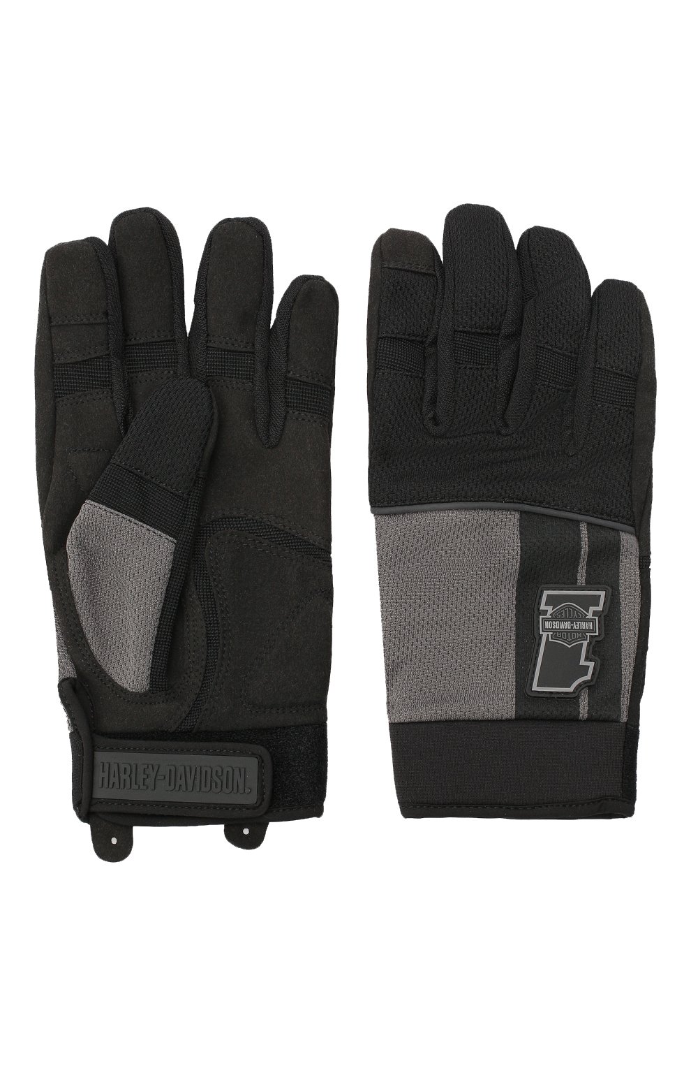 Мужские комбинированные перчатки genuine motorclothes HARLEY-DAVIDSON черного цвета, арт. 98384-19VM | Фото 2 (Материал: Текстиль; Кросс-КТ: Спорт)