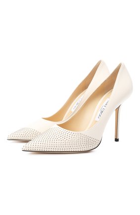 Женская кожаные туфли love 100 JIMMY CHOO белого цвета по цене 59300 руб., арт. L0VE 100/XNS | Фото 1 Женская кожаные туфли love 100 JIMMY CHOO белого цвета, арт. L0VE 100/XNS | Фото 1