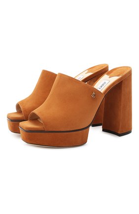 Женские замшевые мюли bethen 115 JIMMY CHOO коричневого цвета по цене 49950 руб., арт. BETHEN/PF 115/SUE | Фото 1 Женские замшевые мюли bethen 115 JIMMY CHOO коричневого цвета, арт. BETHEN/PF 115/SUE | Фото 1