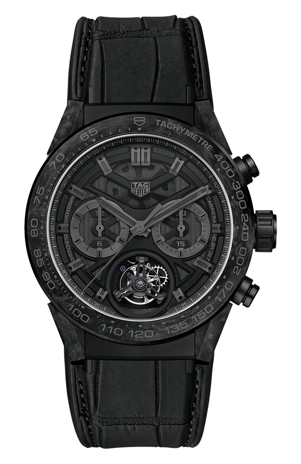 Мужские часы carrera caliber heuer TAG HEUER черного цвета, арт. CAR5A8P.FC6415 | Фото 1
