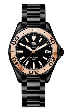Женские часы TAG HEUER бесцветного цвета, арт. WAY1355.BH0716 | Фото 1 (Материал корпуса: Другое; Цвет циферблата: Чёрный; Механизм: Кварц)