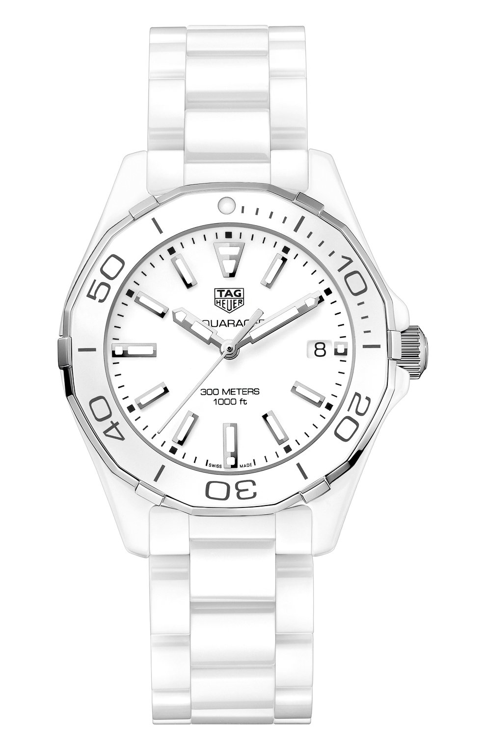 Женские часы aquaracer 35 TAG HEUER белого цвета, арт. WAY1391.BH0717 | Фото 1
