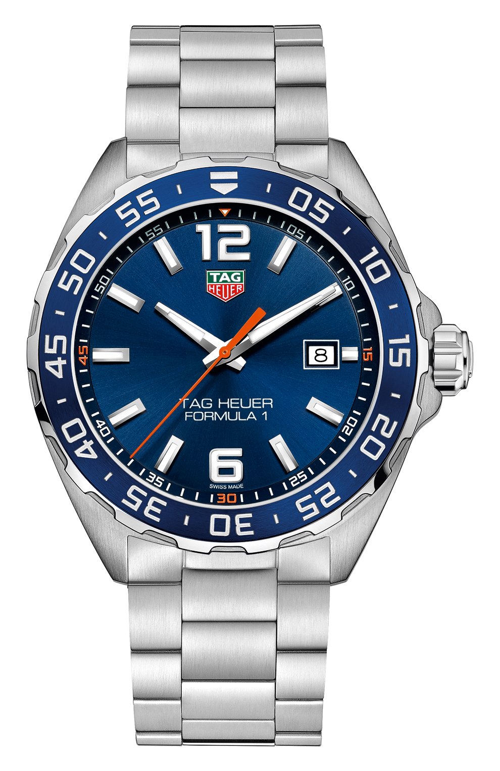 Мужские часы TAG HEUER бесцветного цвета, арт. WAZ1010.BA0842 | Фото 1 (Механизм: Кварц; Материал корпуса: Сталь; Цвет циферблата: Синий)
